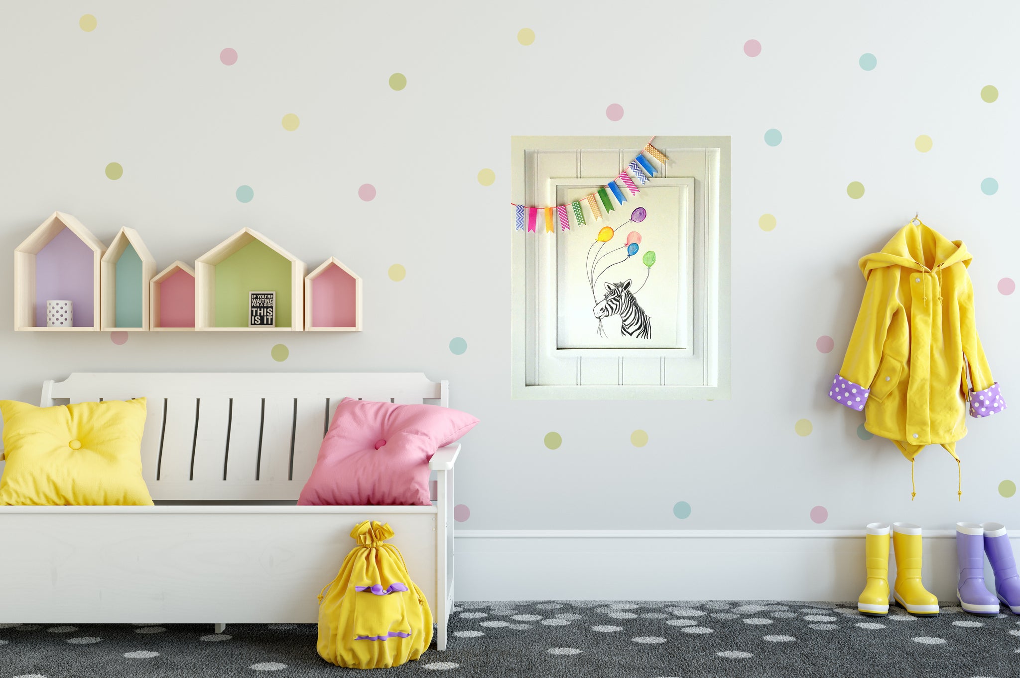 Nursery Art: Rainbow Zebra  Original Watercolor Paintings – Meena Matai Art