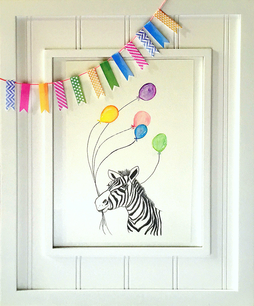 Rainbow Zebra Wallpaper Border