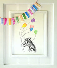 Nursery Art: Rainbow Zebra