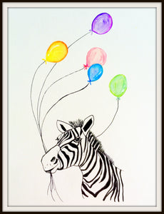 Nursery Art: Rainbow Zebra